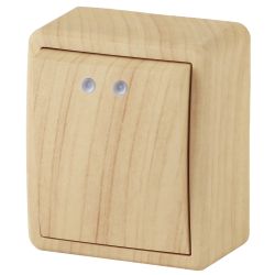 Выключатель ЭРА Эксперт 11-1202-11 с подсветкой 10АХ-250В IP20 ОУ сосна | Эра Эксперт