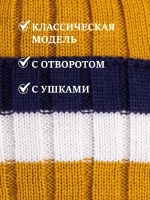 Шапка для мальчика вязаная демисезонная с завязками