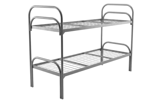 Кровать металлическая двухъярусная "Хард + 2", 70х190 см, сетка 100х100, двойная ножка, 2 перемычки