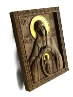 Освященная Икона Божией Матери «Помощница в родах» из дуба