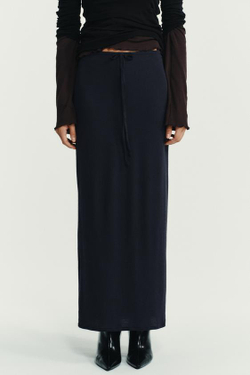 ZARA ЮБКА ИЗ МЯГКОГО МОДАЛА, ТЕМНЫЙ АНТРАЦИТ