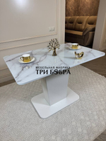 Кухонный стол "Тор", белый оникс