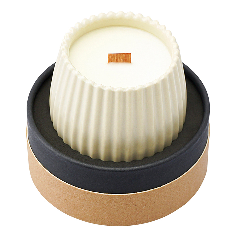 Свеча ароматическая с деревянным фитилём cypress, jasmine & patchouli из коллекции edge, бежевый, 60 ч