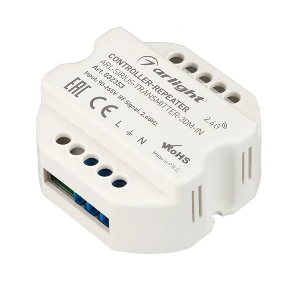 Контроллер-усилитель ARL-SIRIUS-TRANSMITTER-30M-IN (230V, 2.4G) (Arlight, IP20 Пластик, 3 года) 032353