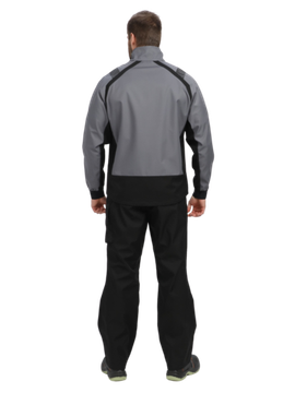 Куртка "ProfLine Leader" (серый/черный), тк.Софтшел