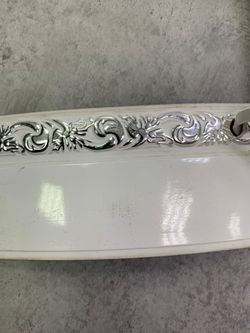 Белый с серебром "Ажур" (5см) декоративная планка (бленда)