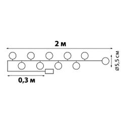 ULD-S0200-010-STB-2AA WHITE IP20 TANGLES-1 Гирлянда светодиодная Клубки. на батарейках 2AA не в-к. 2м. 10 светодиодов. Белый свет. Провод прозрачный. TM Uniel