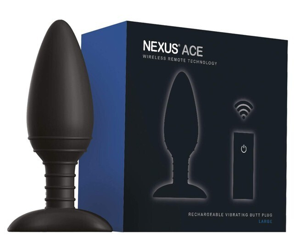 Nexus Ace L анальная вибровтулка с пультом ДУ, черная (Цвет: черный)