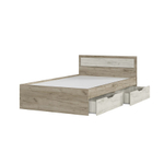 Гармония КР 606 Кровать с ящиками 120 Дуб крафт серый / Дуб крафт белый