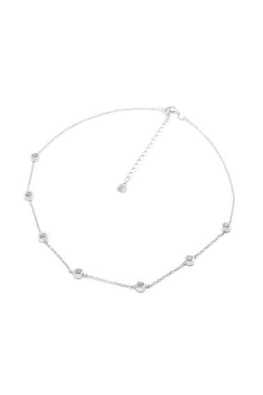 Колье-чокер из серебра с завальцованными фианитами