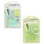 Канцелярский набор Basir с ножницами, степлером, скобами и скотчем, серия "Авокадо",ассорти