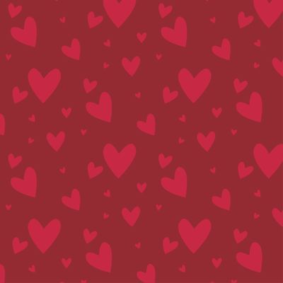 Алые сердечки на бордовом фоне