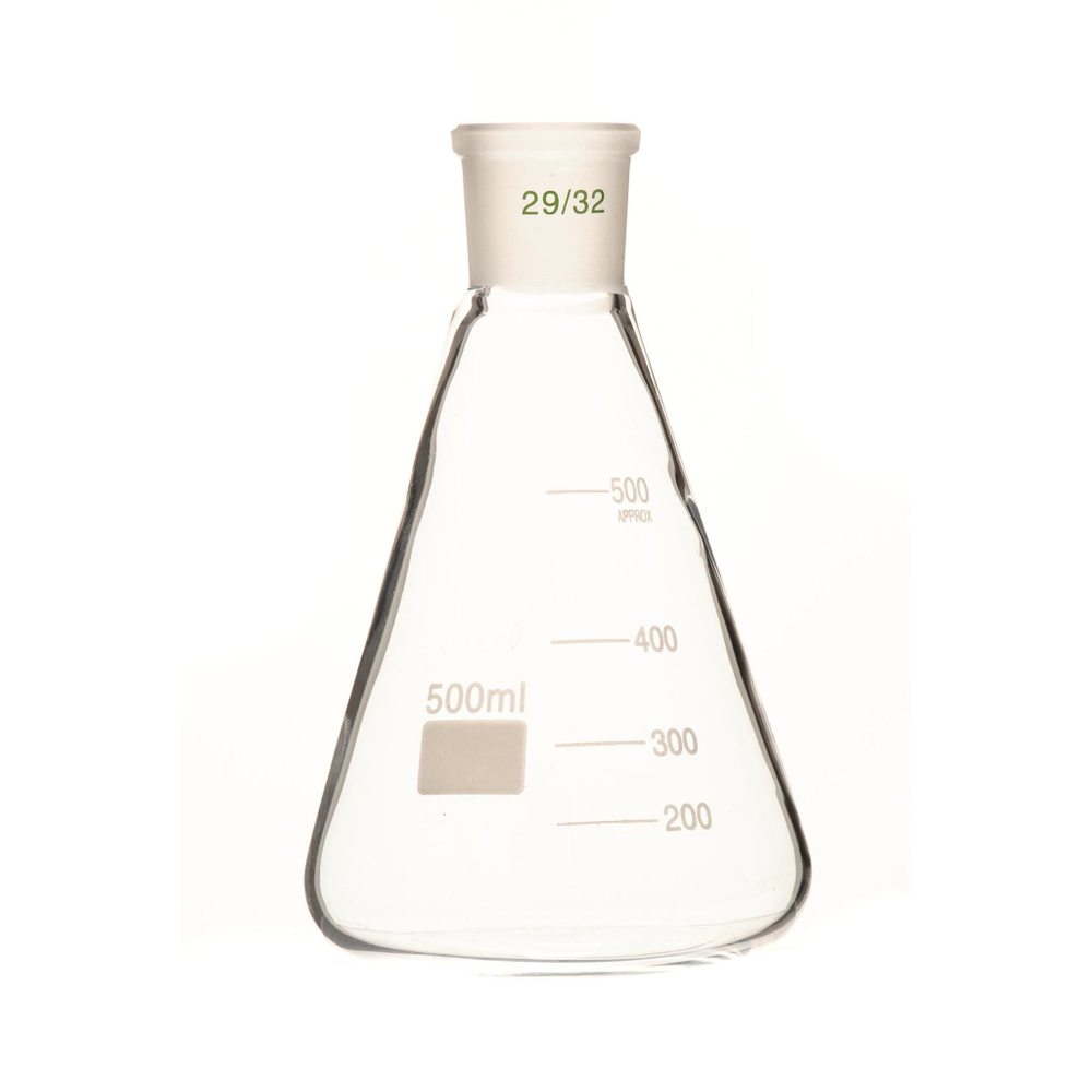 Колба коническая, 500 мл, шлиф 29/32 (Эрленмейера)