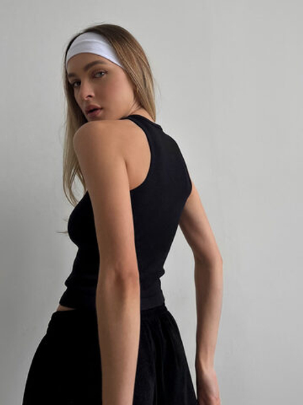 Майка женская без рукавов в средний рубчик City Rib