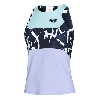 Женская теннисная майка New Balance Printed Tournament Keyhole Tank Top Women - Lilac, Multicoloured