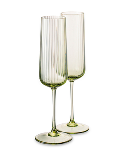 Набор бокалов для шампанского 2 шт 200 мл Anna Von Lipa Пульсация зеленый