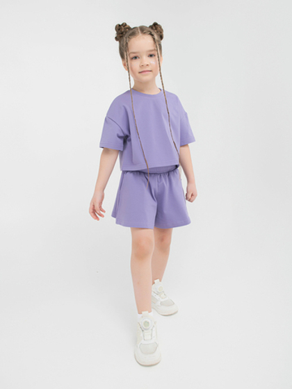 Костюм футболка и юбка-шорты "Аметистовый"