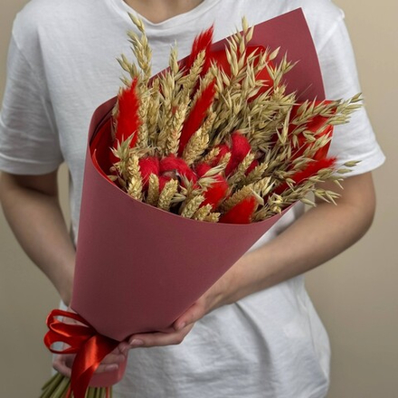 БУКЕТ ИЗ СУХОЦВЕТОВ "РУБИН"