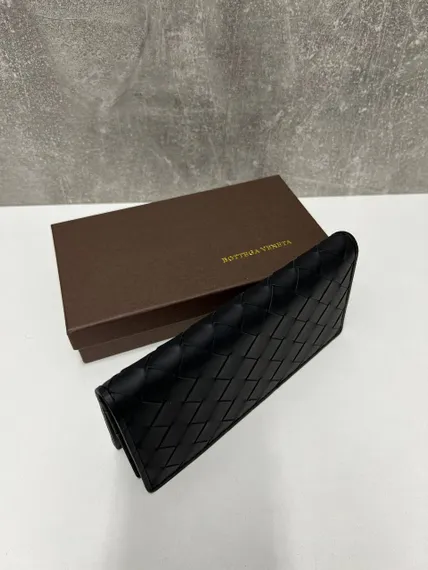 Бумажник Bottega Veneta Intrecciato черный