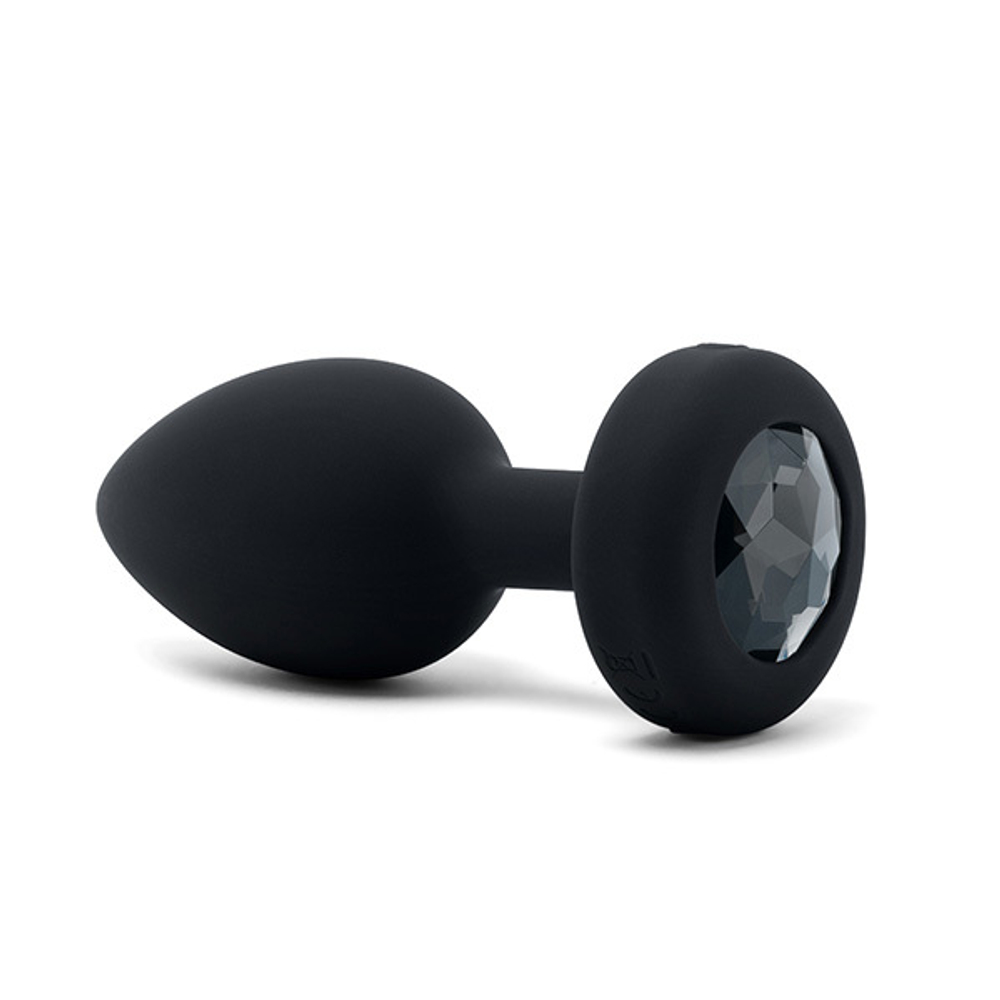 Черная вибрирующая втулка b-Vibe Vibrating Jewel Plug M/L BV-031-BLK