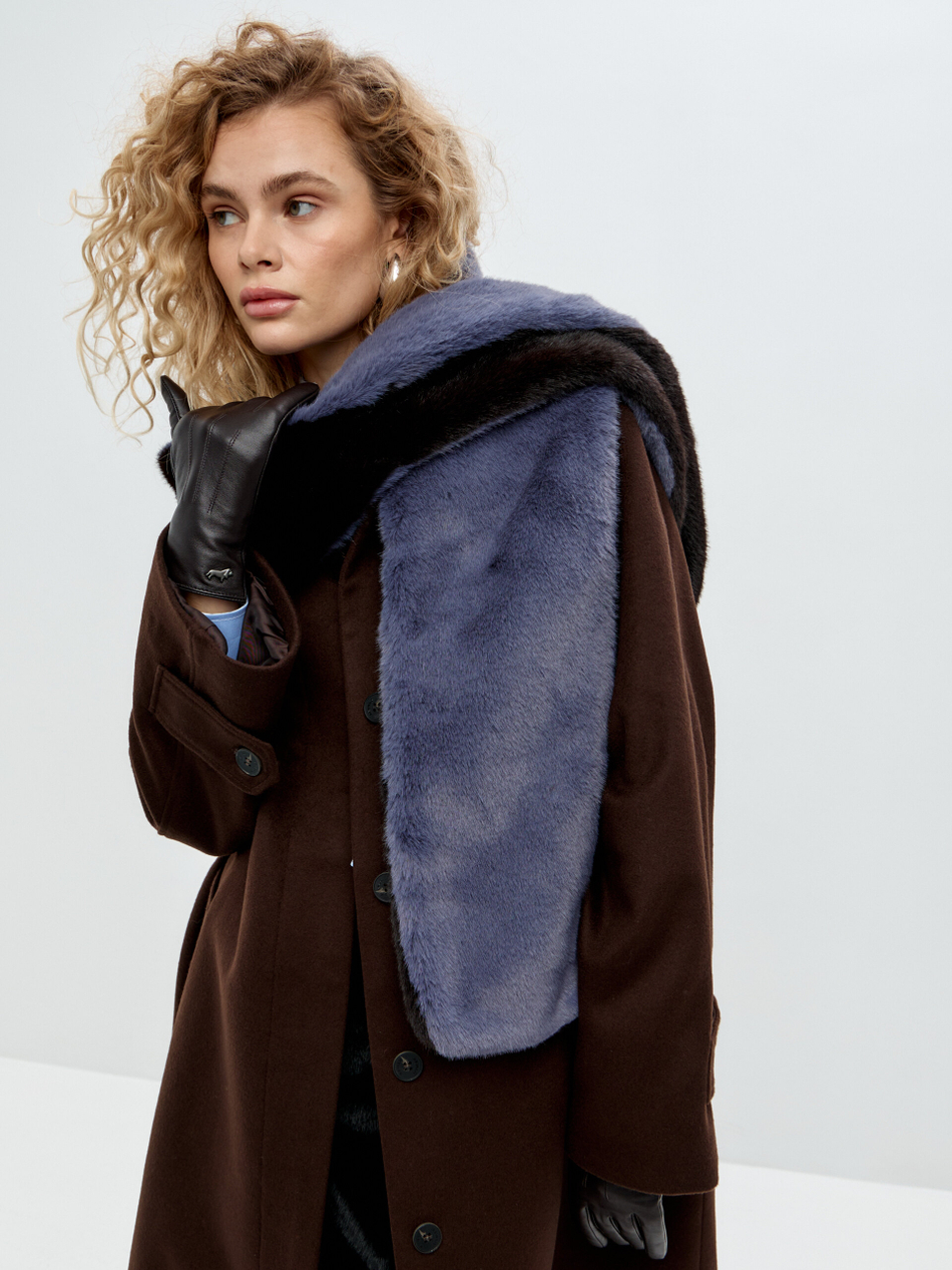 Шарф двухсторонний, черный и голубой