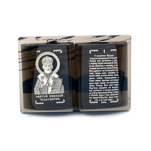 Подарочная иконка из камня "Николай Чудотворец" 80*57 мм