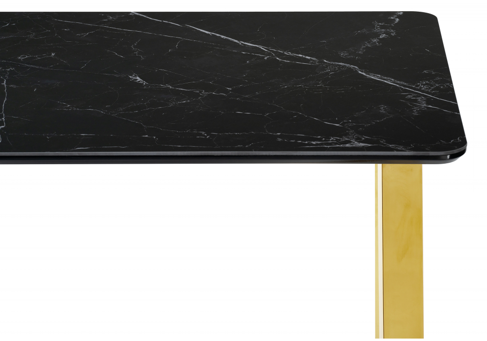 Керамический стол Woodville Селена 1 140х80 черный мрамор, золото