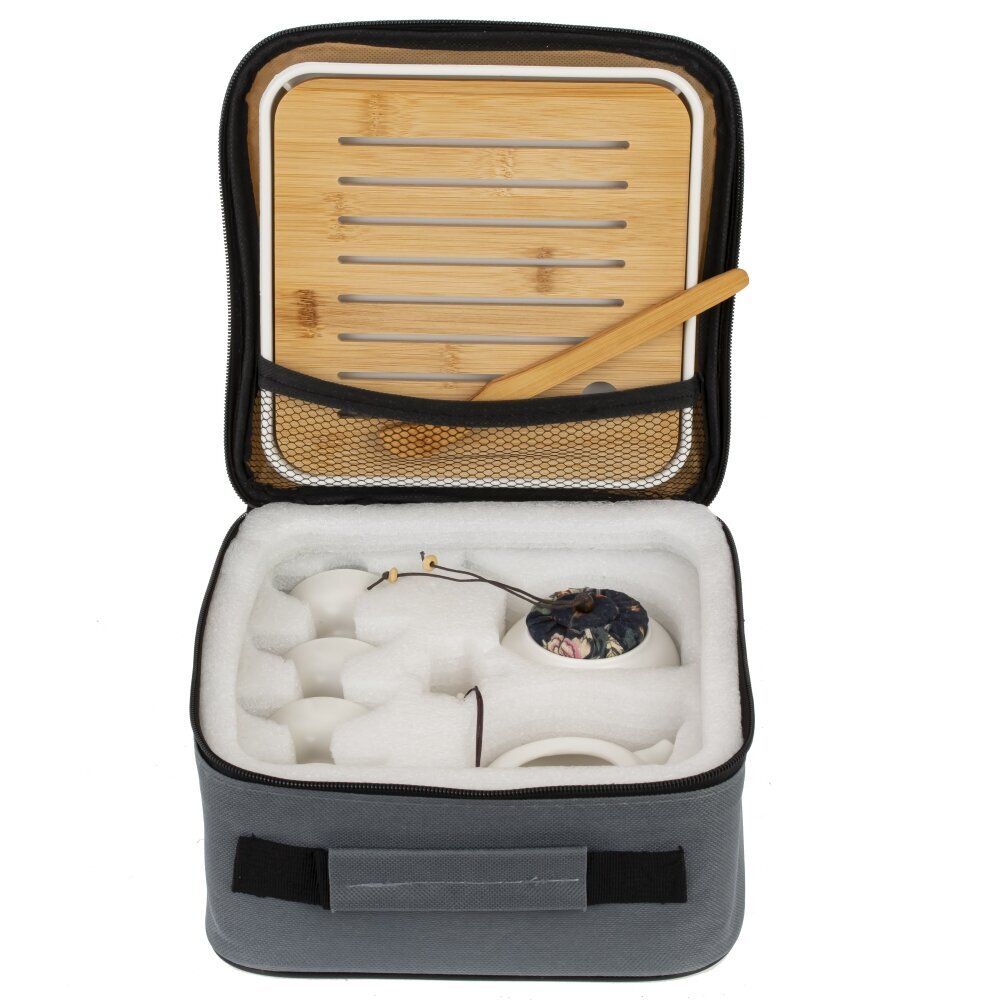 GAEM Набор для чайн церем на 4 перс, (чайник 200мл, 4 чашки 55мл, емкость/чая, подставка), L22 W22 H11 см