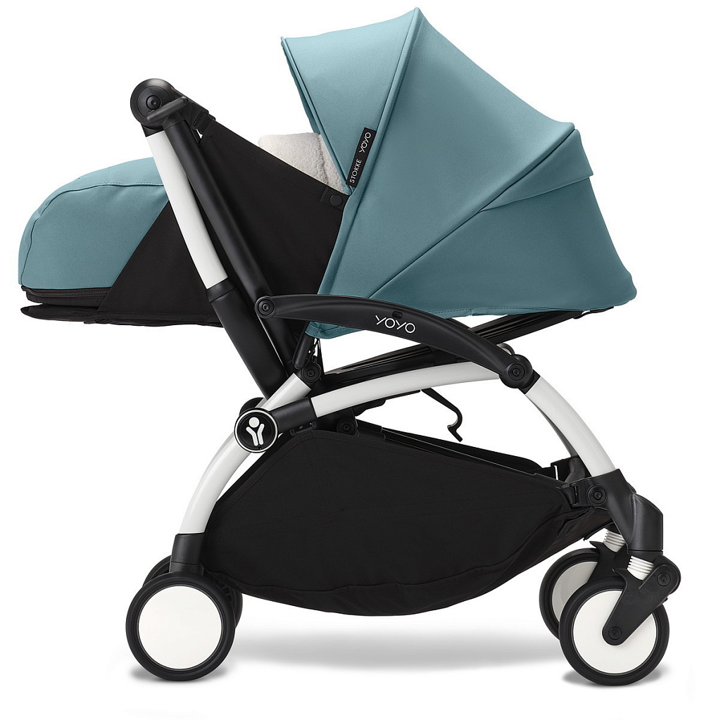 Коляска Stokke YOYO3 Newborn Shell - Newborn Pack рама белая White 2 в 1 Aqua