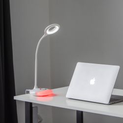 TLD-535 White-LED-250Lm-5500K-Dimmer Светильник настольный с ночником RGB. 4W. Встроенный аккумулятор 1800mAh. Сенсорный выключатель. Белый. TM Uniel.