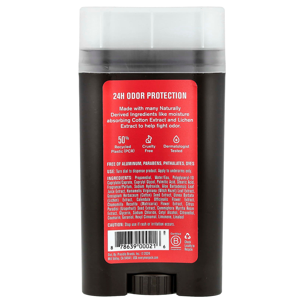 Every Man Jack, Дезодорант, без алюминия, кедр, 85 г (3 унции)