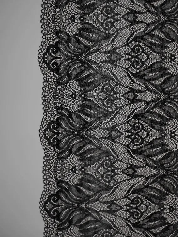 03-294 Кружево эластичное 24 см, черный 170