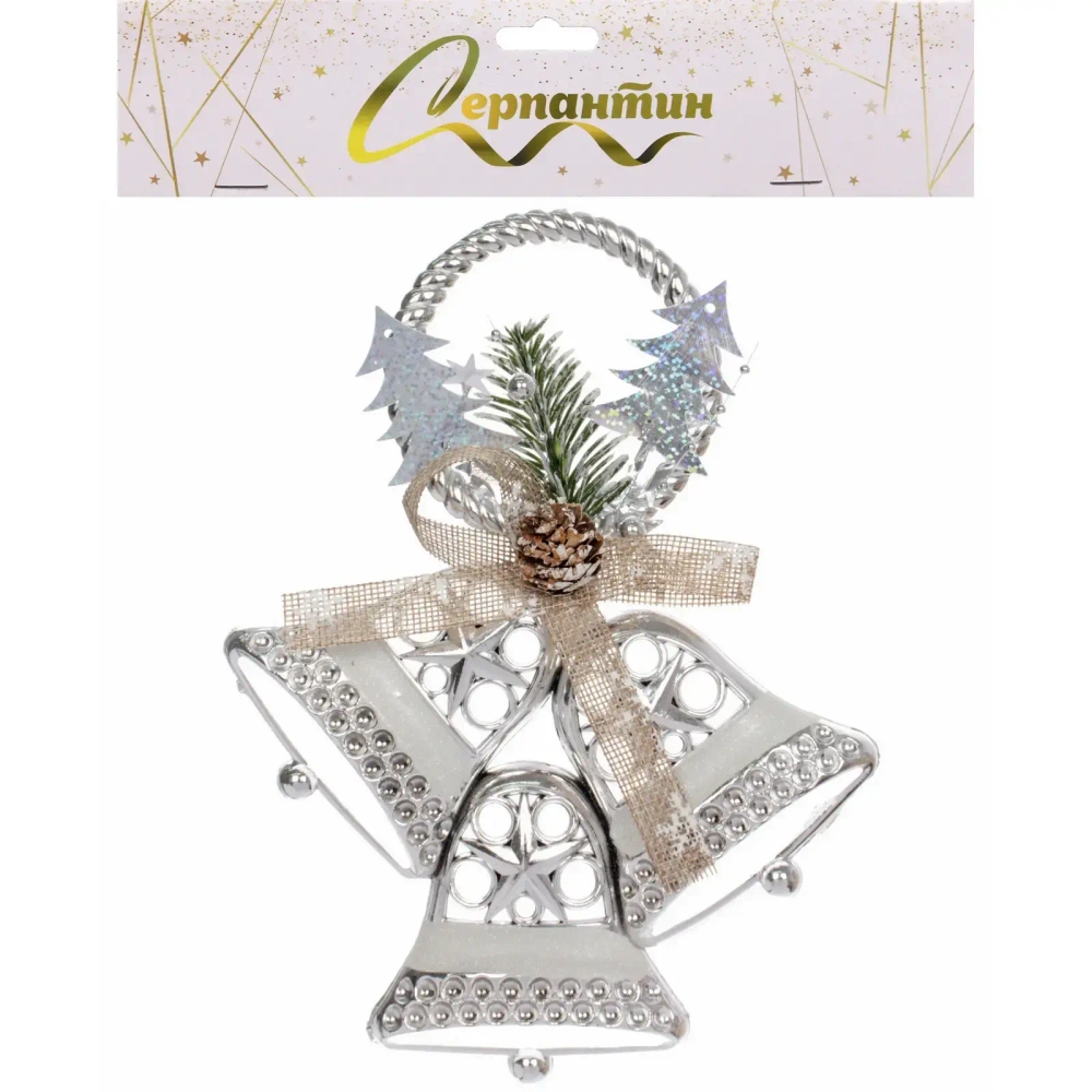Украшение новогоднее «Лесной звон» 25*30 см, Серебро