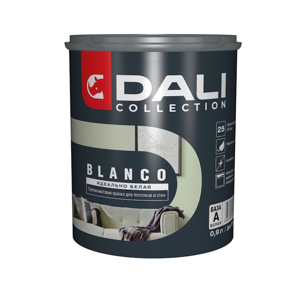 В/д DALI COLLECTION д/стен и потолков BLANCO  База А  белая 0,9л  (Рогнеда)