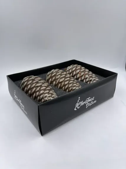 Набор елочных украшений Шишки 15х6,8 см., коричневый, 3 шт., Christmas DeLuxe (13123)