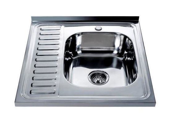 Мойка накладная 600х600 правая  глянец + сифон