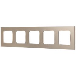 Рамка для розеток и выключателей ЭРА Серия 12 12-5205-04 на 5 постов, Эра Классик, шампань