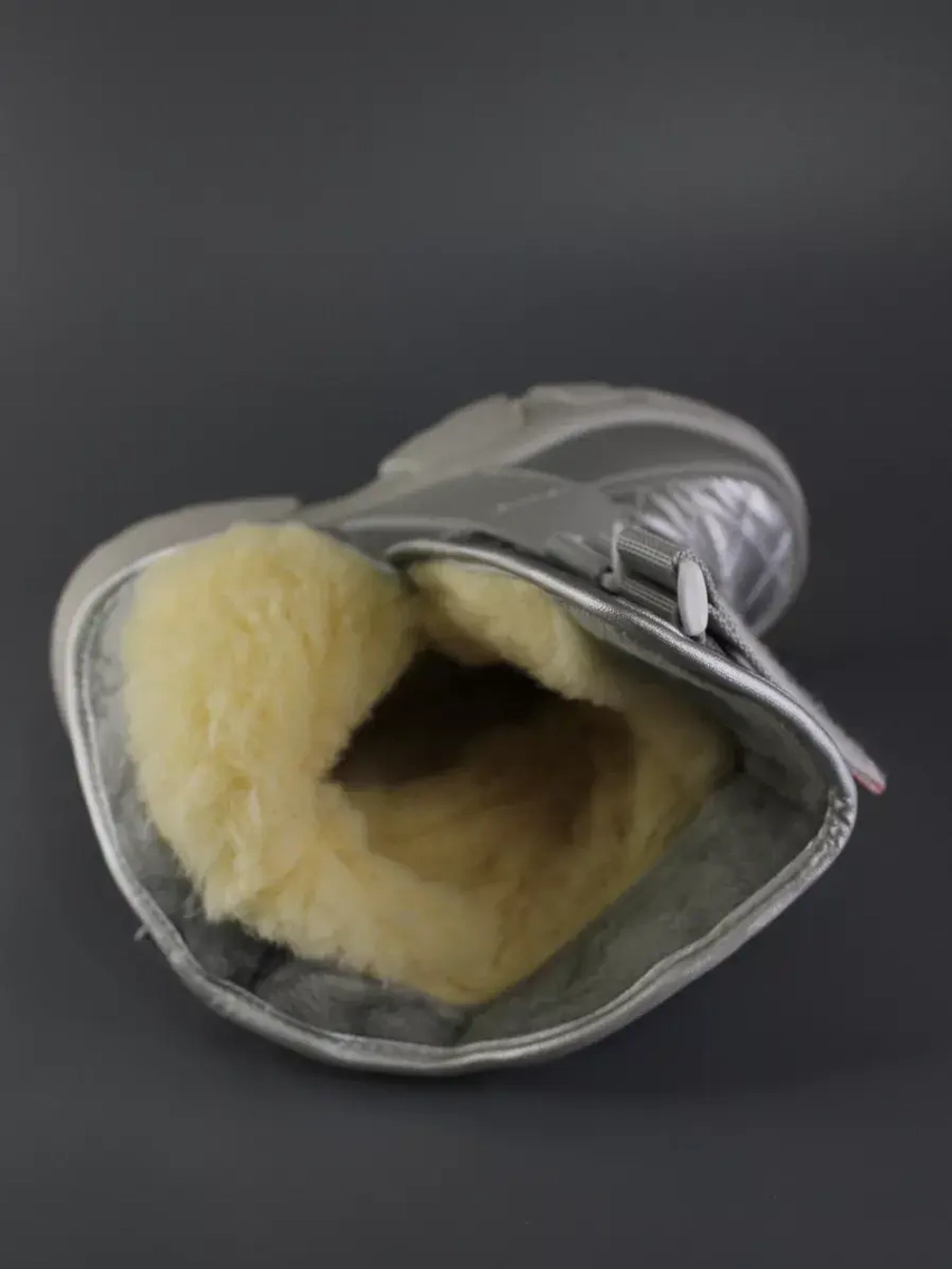 Дутики детские серебристые