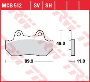 Колодки тормозные дисковые TRW MCB512SH