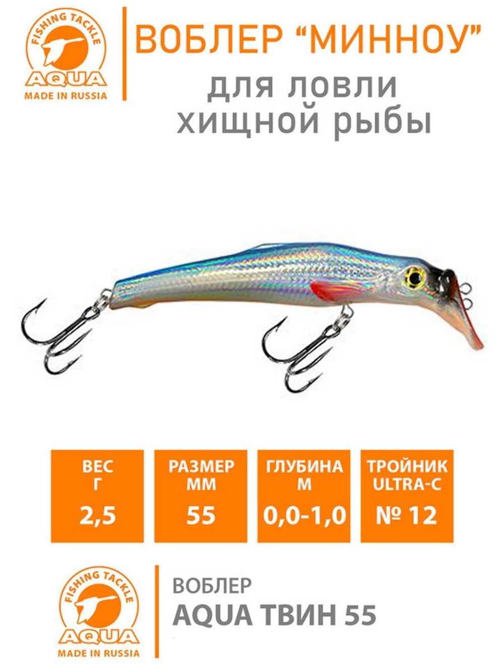 Воблер Минноу на щуку троллинга ТВИН 135mm на окуня