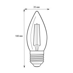 LED-C35-5W-WW-E27-CL-DIM GLA01TR Лампа светодиодная диммируемая. Форма свеча. прозрачная. Серия Air. Теплый белый свет 3000K. Картон. ТМ Uniel