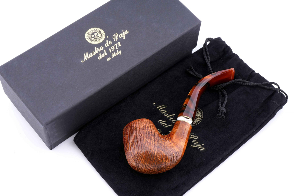 Трубка Mastro De Paja Pettinata Classica с цветным кольцом, M451-7