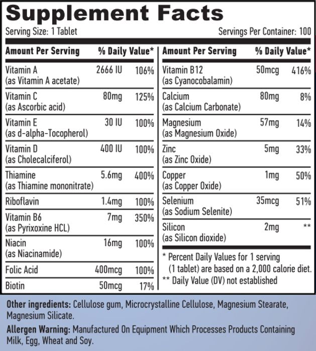 Мультивитамины для взрослых, Basic Adult Multivitamin, Haya Labs, 100 таблеток 2