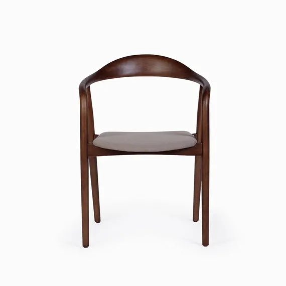 Стул с подлокотниками Esse Soft, орех, серо-коричневое сиденье