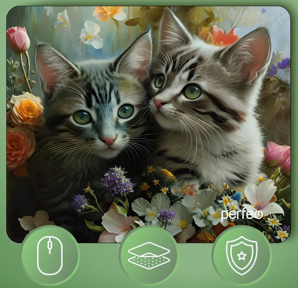 Perfeo Коврик для компьютерной мыши &quot;Cat&quot;, Рис.39 (240*200*2 мм), ткань+резиновое основание