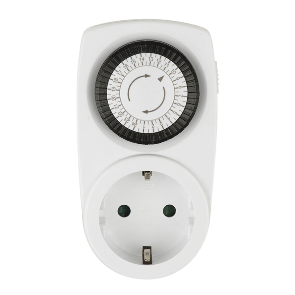 UST-M10 WHITE Таймер механический с розеткой, 220В. 12/24ч. 3500Вт. ТМ Uniel