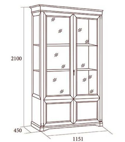 ЛОРЕНЦО Шкаф-витрина 1-дв. (Дуб Сторсанд)
