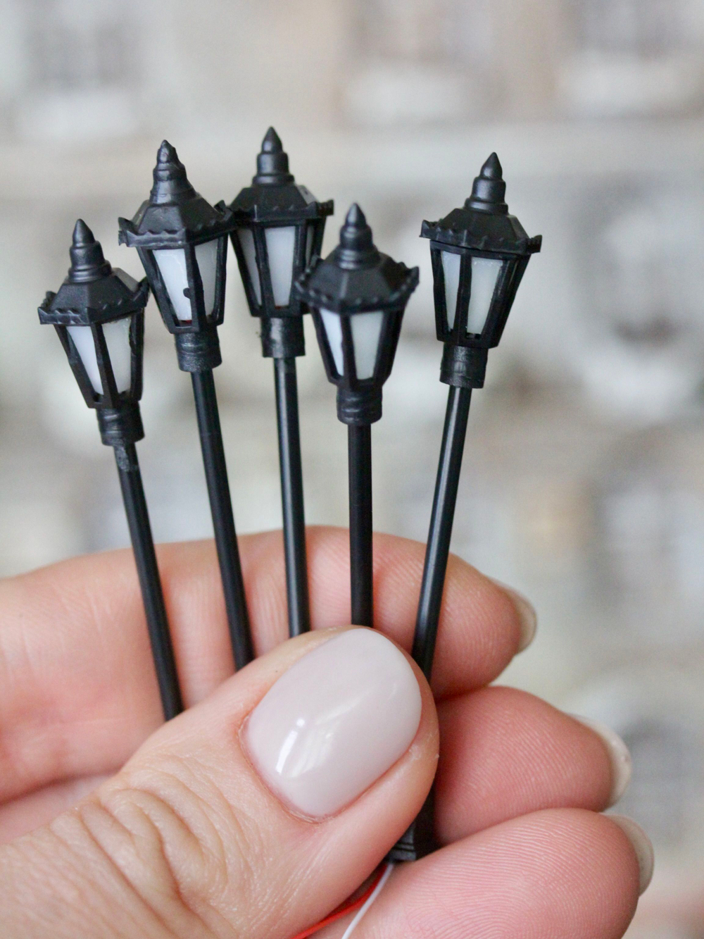 Фонари уличные для макетов "Арбатский" 5 шт./ мини фонари для парков и железных дорог