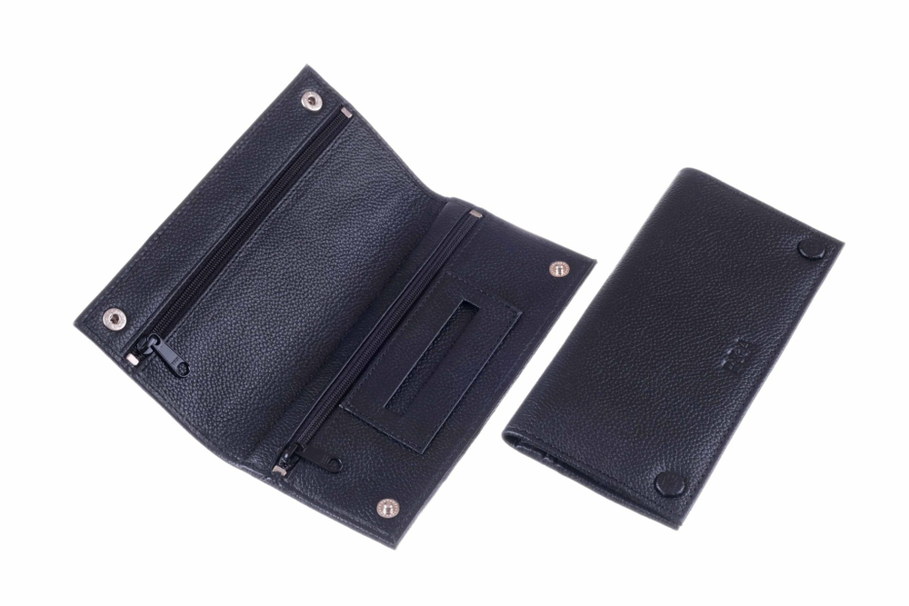 Кисет P&A для самокруток и 2 смесей, натуральная кожа, черный