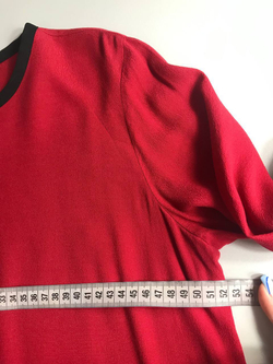 Блузка с контрастной отделкой, визуально на 46/48 размер